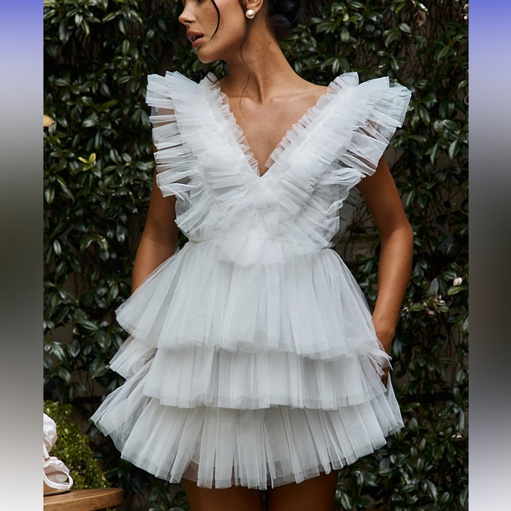 Elegant White Tulle Dress